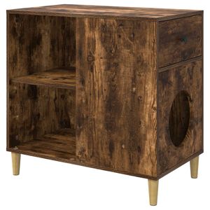 vidaXL Casa per Gatti Rovere fum&eacute; 72 x 42.5 x 70 cm Legno multistrato