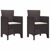 vidaXL Sedia da Giardino 2 pcs Marrone 53 x 49 x 85 cm Polipropilene