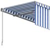 vidaXL Tenda Sole Retrattile Manuale con Parasole 3x2,5m Blu e Bianco