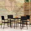 vidaXL Set Mobili da Pranzo da Giardino 5 pz Nero