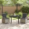 vidaXL Set da Pranzo per Giardino 3 pcs Grigio chiaro polyrattan