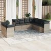 vidaXL Set Divano da Giardino 9pz con Cuscini Grigio Chiaro Polyrattan