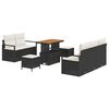 vidaXL Set Divano da Giardino 8 pz Nero polyrattan