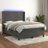 vidaXL Letto a Molle con Materasso e LED Grigio Scuro 140x190 cm