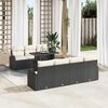 vidaXL Set Divano da Giardino con cuscino 8 pcs Nero Poly Rattan