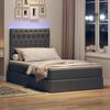 vidaXL Letto con contenitore e LED con led Grigio scuro 120 x 190 cm