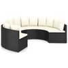 vidaXL Set Divani da Giardino 6 pz con Cuscini in Polyrattan Nero