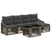 vidaXL Set Divano da Giardino 6 pz Grigio e Grigio Scuro polyrattan