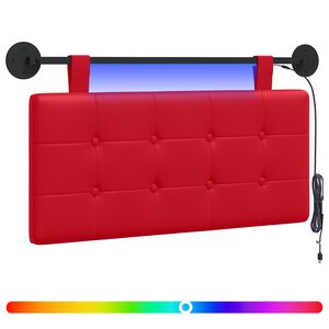 vidaXL Testiera sospesa Con luce LED Rosso Similpelle