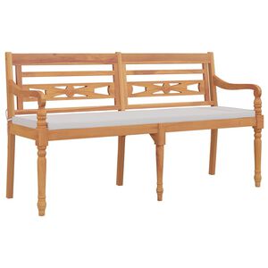 vidaXL Panchina Batavia con Cuscino 150 cm in Legno Massello di Teak