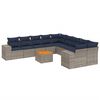 vidaXL Set Divani da Giardino 11 pz con Cuscini Grigio in Polyrattan