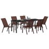 vidaXL Set da Pranzo per Giardino 7 pcs Marrone e Nero