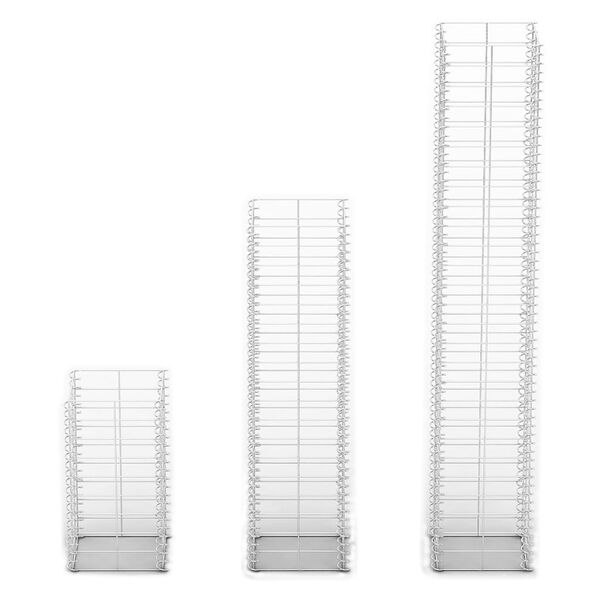 vidaXL Set Gabbioni 3 pz in Filo Zincato