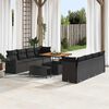 vidaXL Set Divano da Giardino con cuscino 11 pcs Nero polyrattan