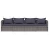 vidaXL Set Divani da Giardino 4 pz con Cuscini Grigio in Polyrattan
