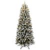vidaXL Albero di Natale Artificiale con 300 LED e Neve Floccata 180 cm