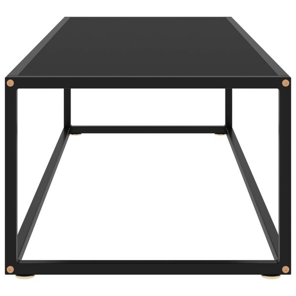 vidaXL Tavolino da Salotto Nero con Vetro Nero 120x50x35 cm