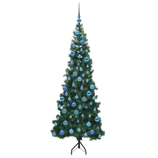 vidaXL Albero di Natale Artificiale Angolare con 300 LED Verde 180 cm