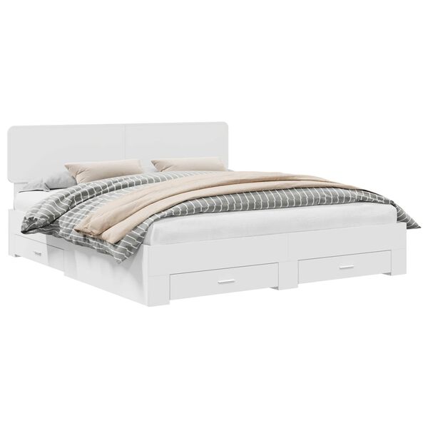 vidaXL Struttura del letto Bianco 200 x 200 cm Legno multistrato