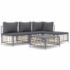 vidaXL Set Divani da Giardino 5 pz con Cuscini Antracite in Polyrattan