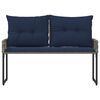 vidaXL Panchina da esterno Grigio e Blu Navy 118 x 55 x 82 cm