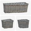 vidaXL Cestino da Vaso con archiviazione 3 pcs Grigio Rattan Kubu