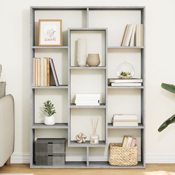 vidaXL Libreria Grigio Cemento 102x29x143 cm in Legno Multistrato