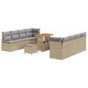 vidaXL Set Divano da Giardino 11 pz Beige polyrattan