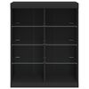 vidaXL Credenza con Luci LED Nera 81x37x100 cm