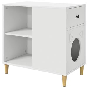 vidaXL Casa per Gatti Bianco 72 x 42.5 x 70 cm Legno multistrato