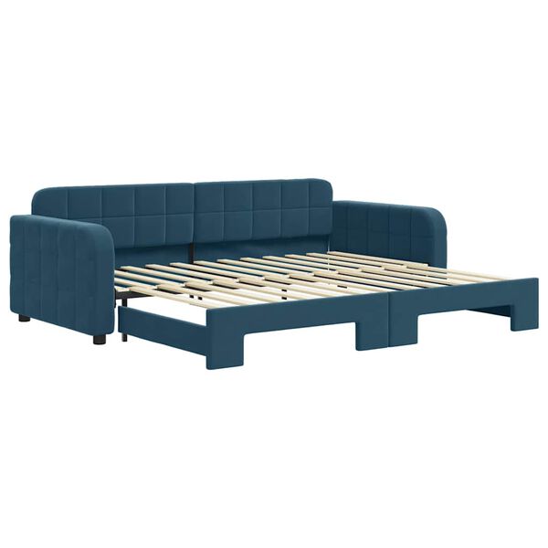 vidaXL Divano Letto con Letto Estraibile Blu 90x200 cm in Velluto