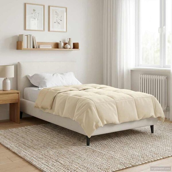 vidaXL Duvet Estivo Trapuntato Crema 155 x 200 cm Microfibra