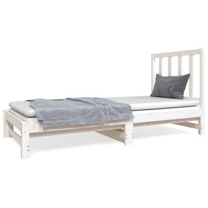 vidaXL Dormeuse Estraibile Bianca 2x(90x190) cm Legno Massello di Pino