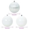 vidaXL Set di Palle di Natale 9 pcs Bianco Plastica