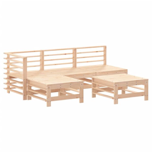 vidaXL Set Salotto da Giardino 5 pz in Legno Massello di Pino