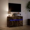 vidaXL Mobile Porta TV con LED Rovere Fumo 91x34x61 cm in Truciolato