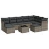 vidaXL Set Divano da Giardino 10 pz con Cuscini Grigio in Polyrattan