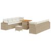 vidaXL Set Divano da Giardino Beige e Crema polyrattan