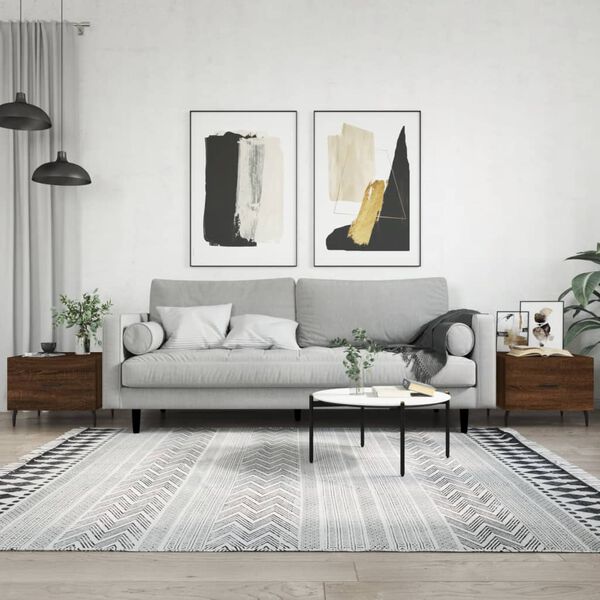 vidaXL Tavolini Salotto 2 pz Rovere Marrone 50x50x40 Legno Multistrato