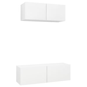 vidaXL Set Mobili Porta TV 2 pz Bianco in Legno Multistrato