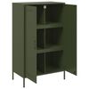 vidaXL Credenza Verde Oliva 68x39x113 cm in Acciaio