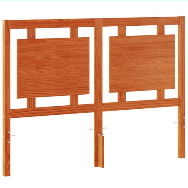 vidaXL Testiera Marrone Cera 135 cm in Legno Massello di Pino