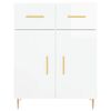 vidaXL Credenza 69,5x34x90 cm in Legno Multistrato Bianco Lucido