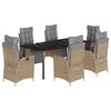 vidaXL Set Pranzo da Giardino 7 pz con Cuscini Beige Misto Polyrattan