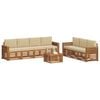 vidaXL Set divani 8 pcs Naturale e Beige Legno di Acacia Massello