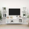 vidaXL Set Mobili Porta TV 5 pz Bianco in Legno Multistrato