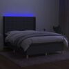 vidaXL Letto a Molle Materasso e LED Grigio Scuro 140x200cm in Tessuto