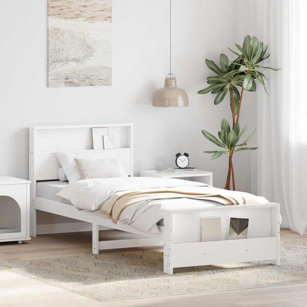 vidaXL Struttura del letto Bianco 75 x 190 cm Legno multistrato