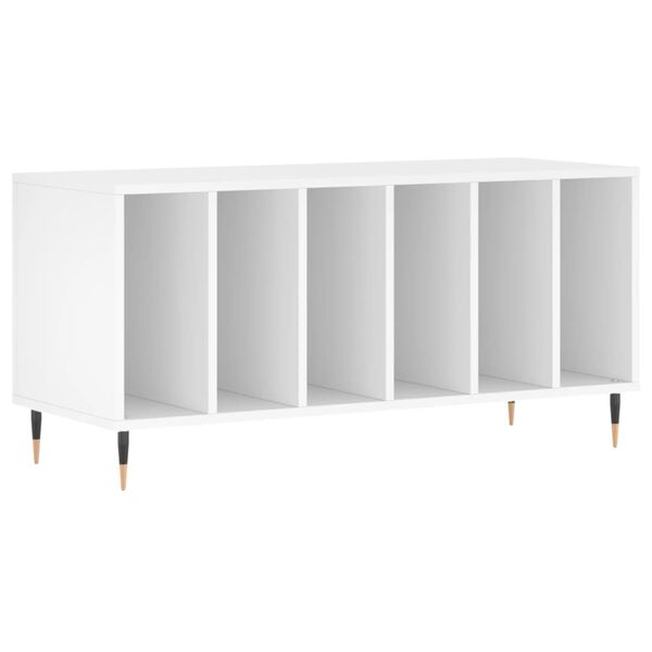vidaXL Mobile Porta Dischi Bianco 100x38x48 cm in Legno Multistrato
