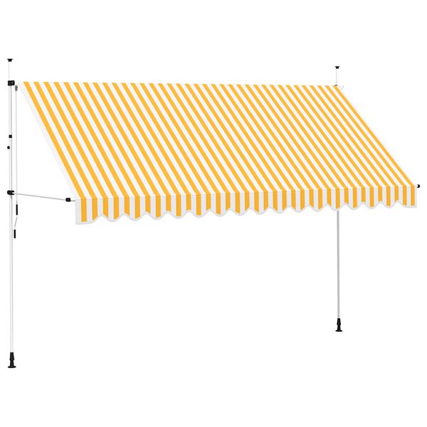 vidaXL Tenda da Sole Retrattile Manuale 400cm Strisce Arancione Bianco